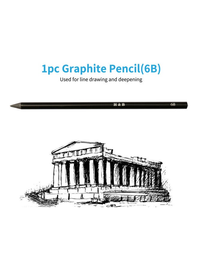 H&B - 42-Piece Professional Sketch Pencils Set Multicolour - Image 1