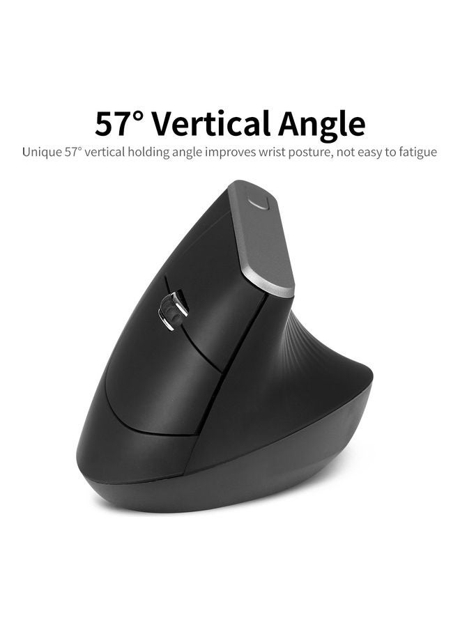 ماوس ضوئي لاسلكي بتصميم عمودي أسود/ رمادي - Image 3