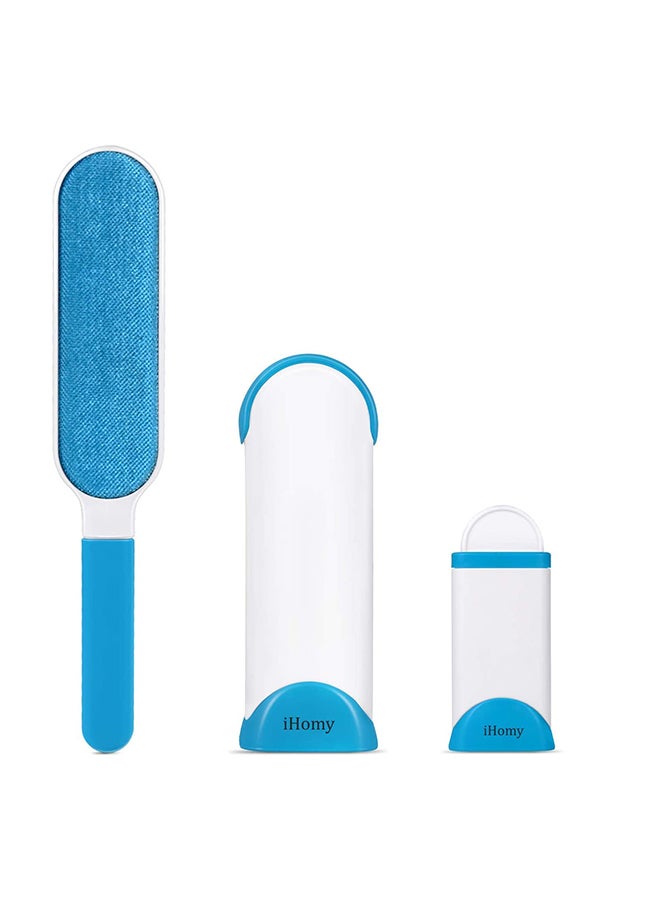 Mumoo Bear Lint Brush-Pet Hair Remover Brush Blue/White ‎130grams - Image 1