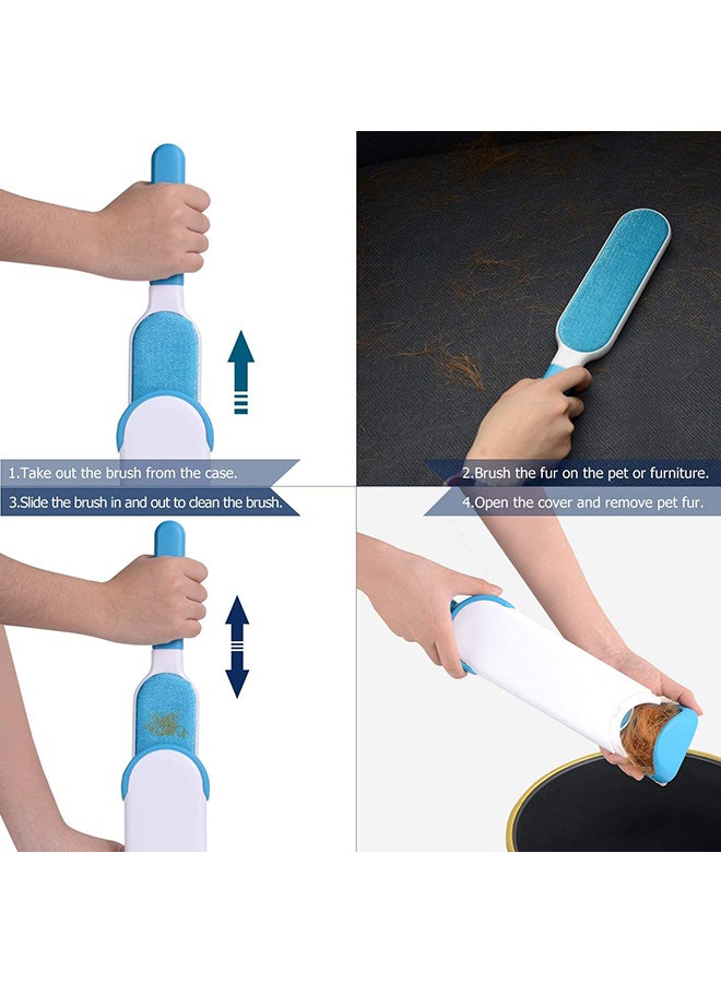 Mumoo Bear Lint Brush-Pet Hair Remover Brush Blue/White ‎130grams - Image 2