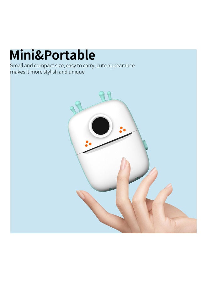 طابعة حرارية لاسلكية صغيرة محمولة تعمل بتقنية البلوتوث أبيض/ أزرق - Image 4