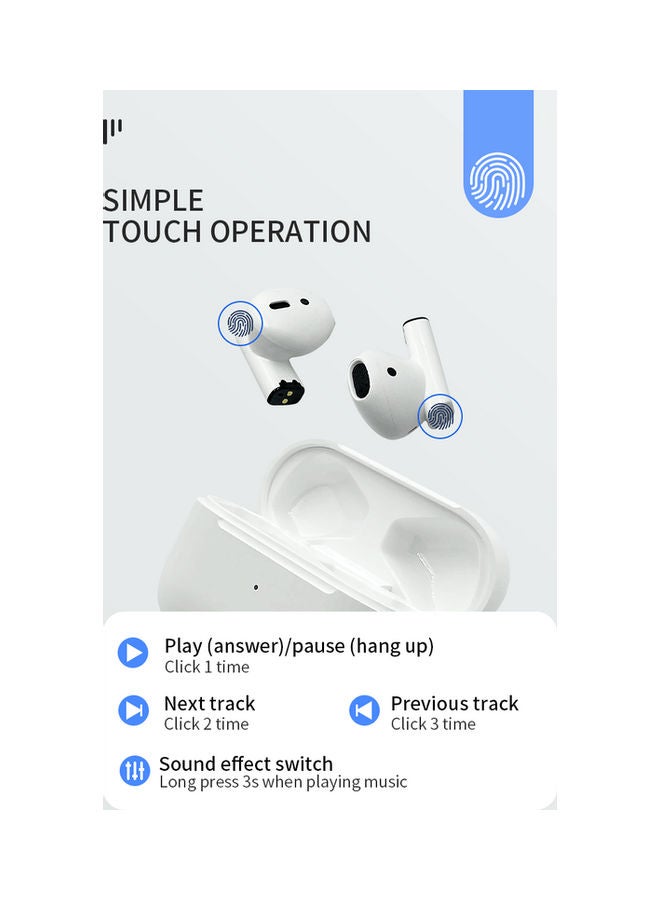 BSNL Pro 5s Bluetooth In-Ear Wireless Earphones With Charging Case White  - Image 3