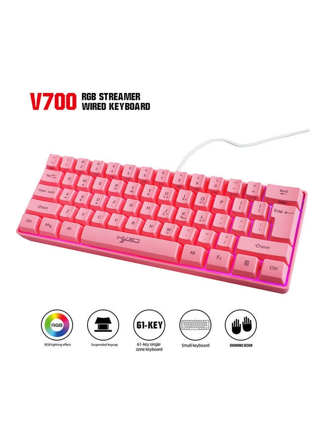 إتش إكس إس جيه لوحة مفاتيح ألعاب RGB سلكية وردي - Image 2