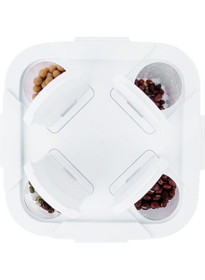 إيونتو حاوية طعام كبيرة من 4 أقسام أبيض 23x23x11سم - Image 3