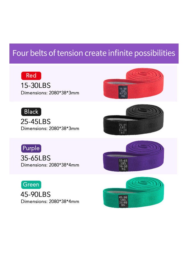 Generic 4 Pieces Long Resistance Loop Bands 15 × 8 × 14  - Image 2