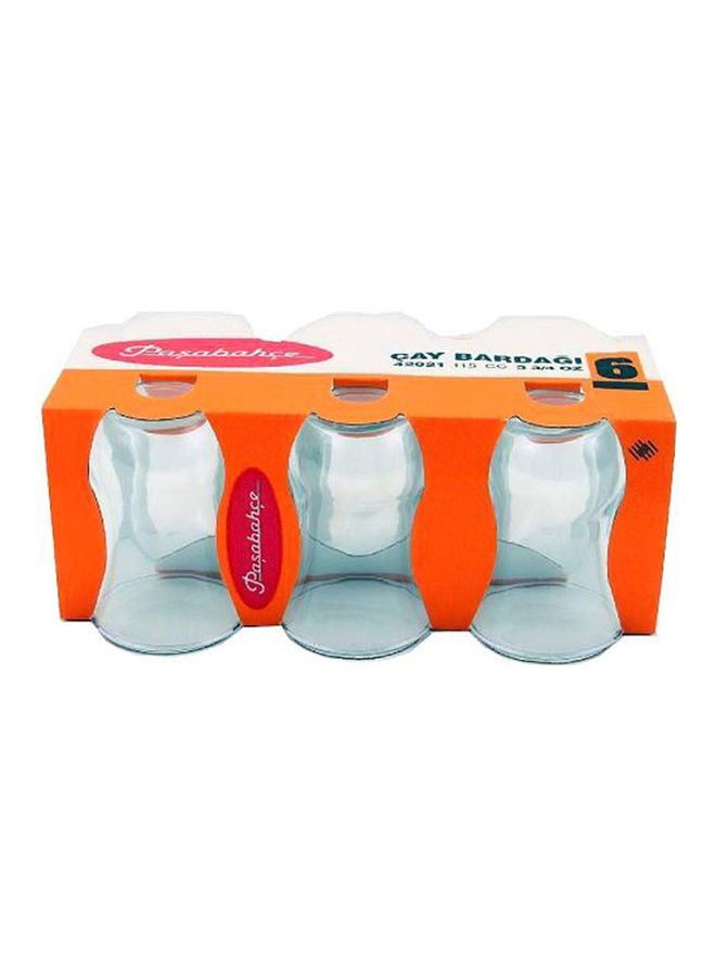 باساباتشي Estekana Optic 115 Cc Tea Glass Set 6 Pieces Clear