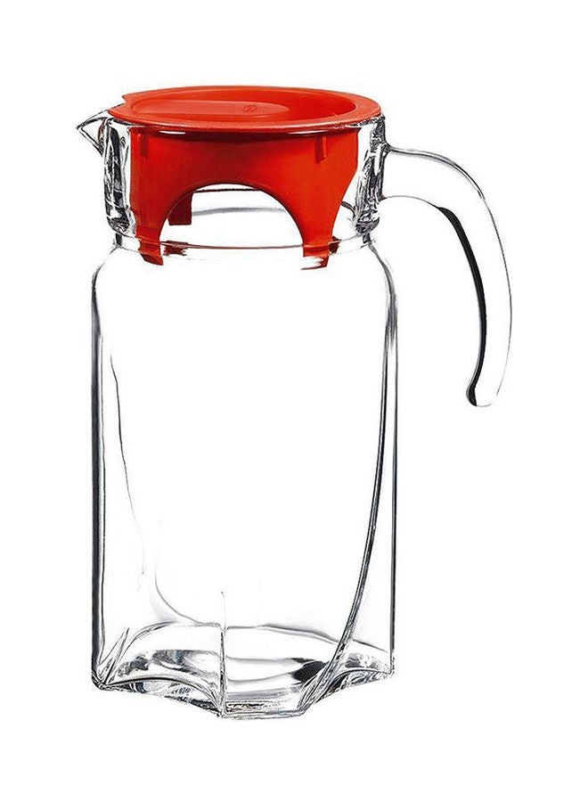 Pasabahce - Set Of Juice Jug Karat 1.75 L With Cover And 6 Cups Clear-Red - Image 1
