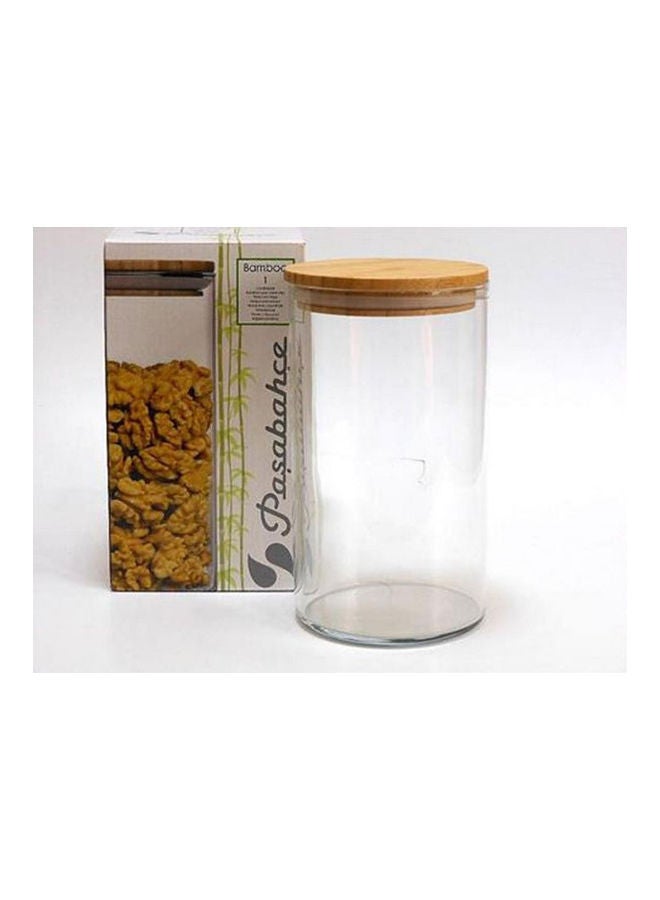 باساباتشي برطمان زجاج بغطاء من الخيزران شفاف 1480ملليلتر - Image 1