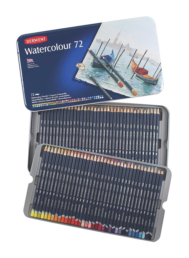 Derwent 72 Watercolor Pencil Set Multicolour - Image 1