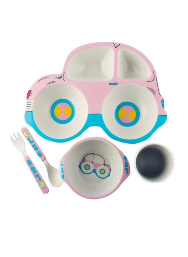 Lambart 5-Piece Dinnerware Set White/Pink/Green