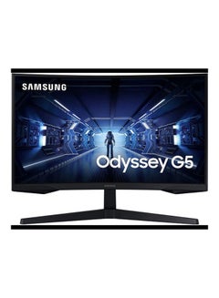 27 inch odyssey g5 gaming monitor with 1000r curved screen, 144hz, 1ms, freesync premium, Black, (C27G55TQWM) Black