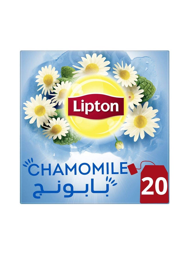 ليبتون - أكياس شاي ليبتون العشبية للاسترخاء ،النوم ،الهدوء ،البابونج ،الطبيعي خالية من الكافيين، 20 كيس شاي 20جرام عبوة من 20 قطعة - Image 1