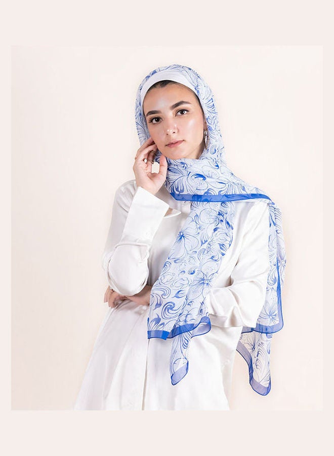 Tie Shop - Stylish Printed Chiffon Silk Scarf Multicolour - Image 1
