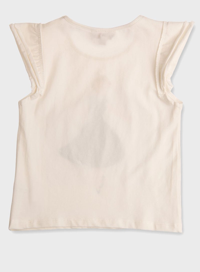 FG4 Women Fabric Fern T-Shirt Beige  - Image 2