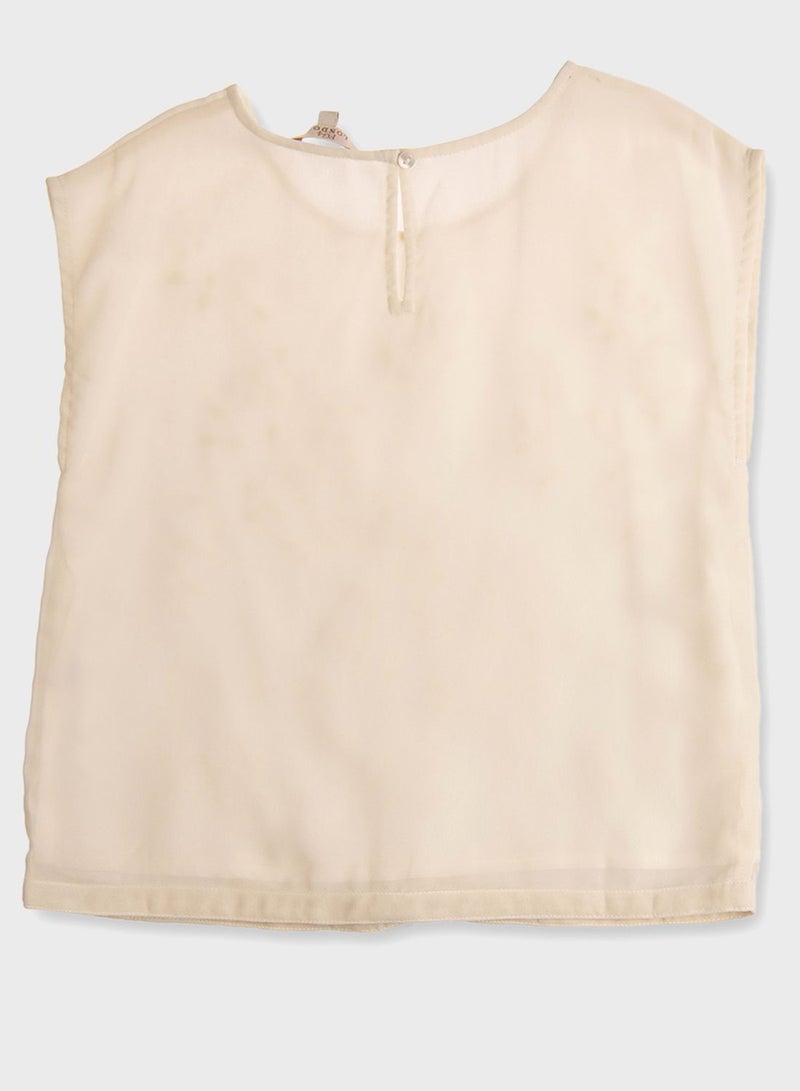 FG4 Women Little Peacock Top Beige  - Image 2