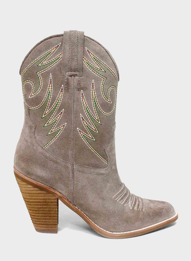 Jeffrey Campbell - 1 Pair Audie Mid Heel Bootie Grey - Image 1