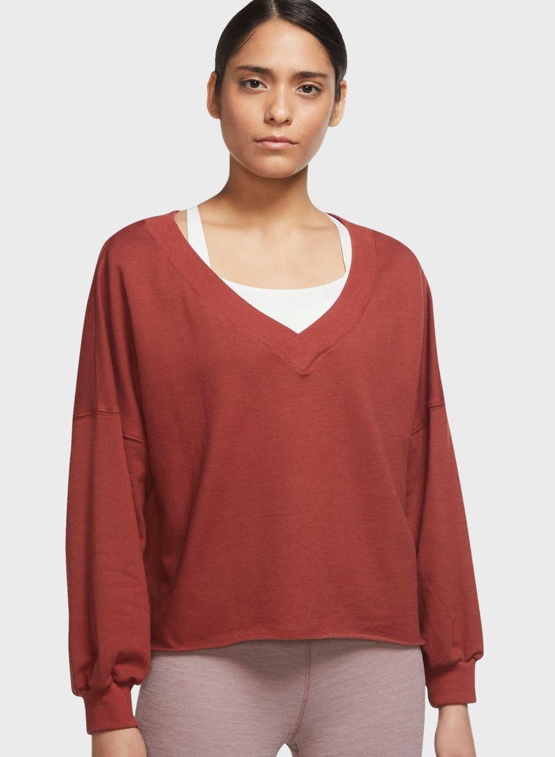 نايكي Luxe Off Mat Fleece Sweatshirt Burgundy  - Image 1