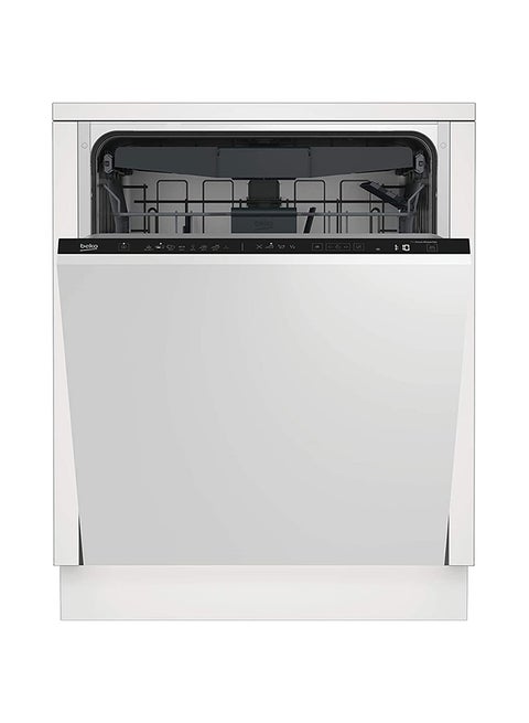 60cm Builtin Fully Integrated Dishwasher with 14 Place Settings, 8 Programme, 3 Racks, A++ Energy Rating, Quiet Operation (46 dBA), Sliding Cutlery Basket, Mini programme, Half-load, Stainless Steel Tub, Aquaintense, 10 Years Warranty on ProSmart Inverter Motor 8 L 0 W DIN48425 Multicolour