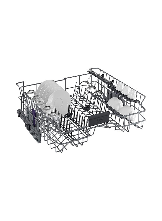 Beko 60cm Builtin Fully Integrated Dishwasher with 14 Place Settings, 8 Programme, 3 Racks, A++ Energy Rating, Quiet Operation (46 dBA), Sliding Cutlery Basket, Mini programme, Half-load, Stainless Steel Tub, Aquaintense, 10 Years Warranty on ProSmart Inverter Motor 8 L 0 W DIN48425 Multicolour  - Image 4
