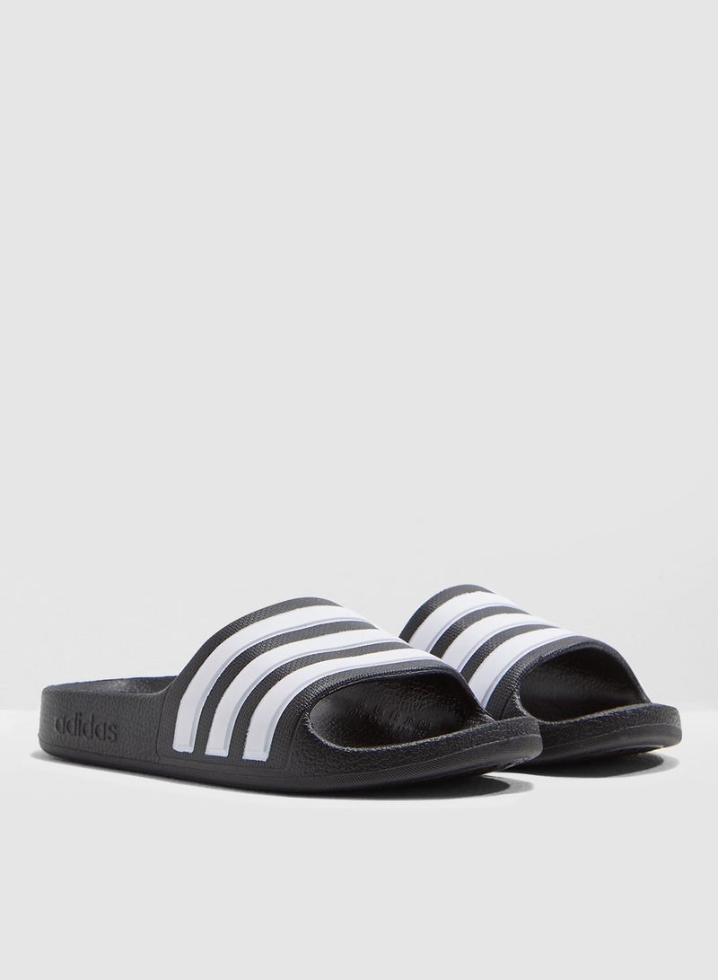Adidas 1 Pair Adilette Aqua Slides Black/White  - Image 4