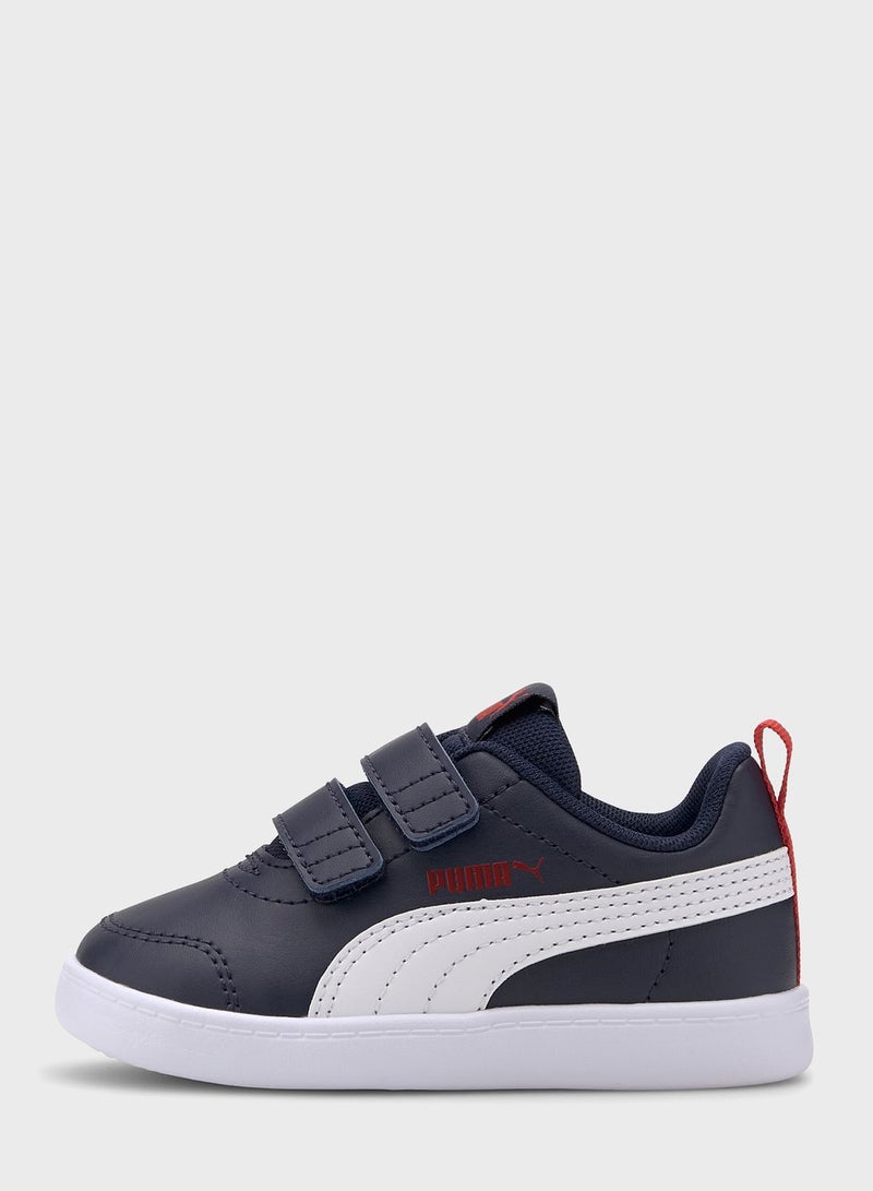 PUMA Kids Courtflex Velcro Closure Low Top Sneakers Blue/White - Image 2