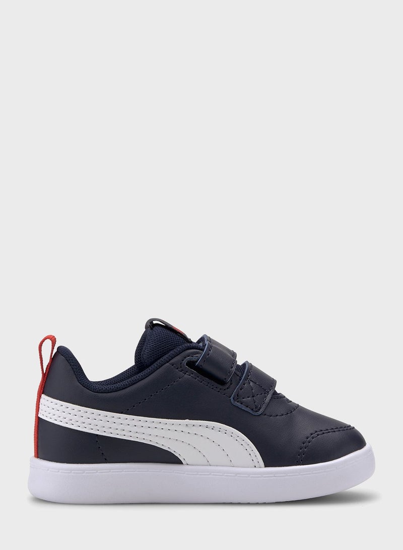 PUMA Kids Courtflex Velcro Closure Low Top Sneakers Blue/White - Image 1