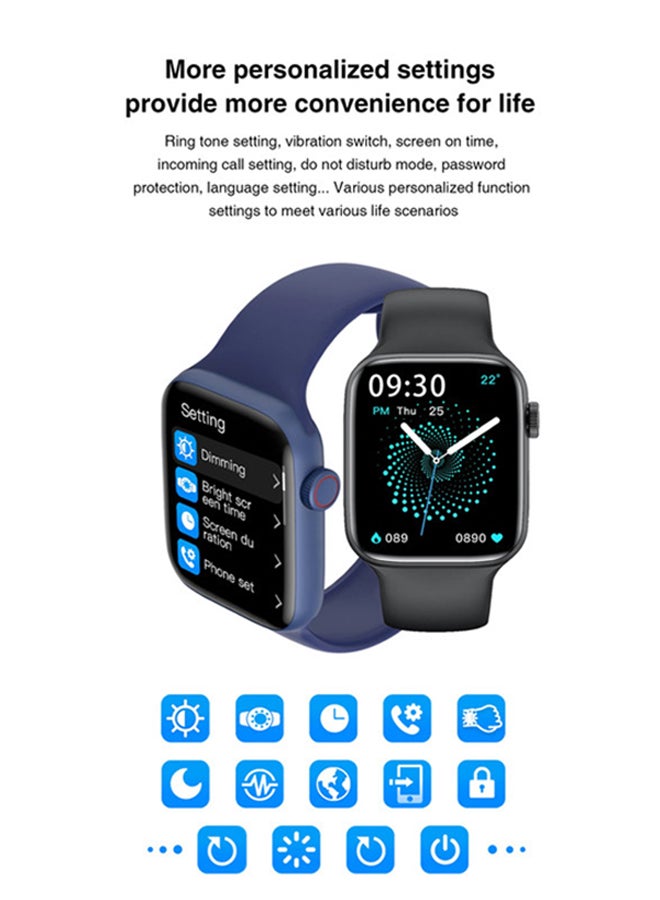 BSNL - 180 mAh HW22 1.75-inch Full Screen Series 6 Smart Watch With Space Aluminum Case Blue - Image 1