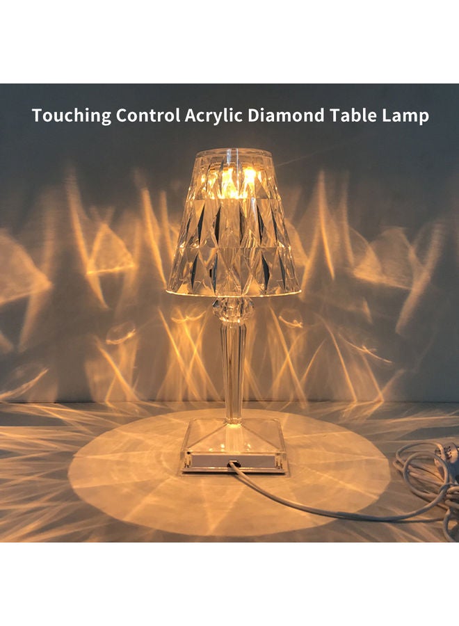 Touching Control Acrylic Diamond Table Lamp White - Image 5