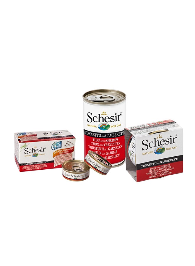 شيسر طعام رطب للقطط بالتونة مع الجمبري متعدد الألوان 140جرام - Image 1