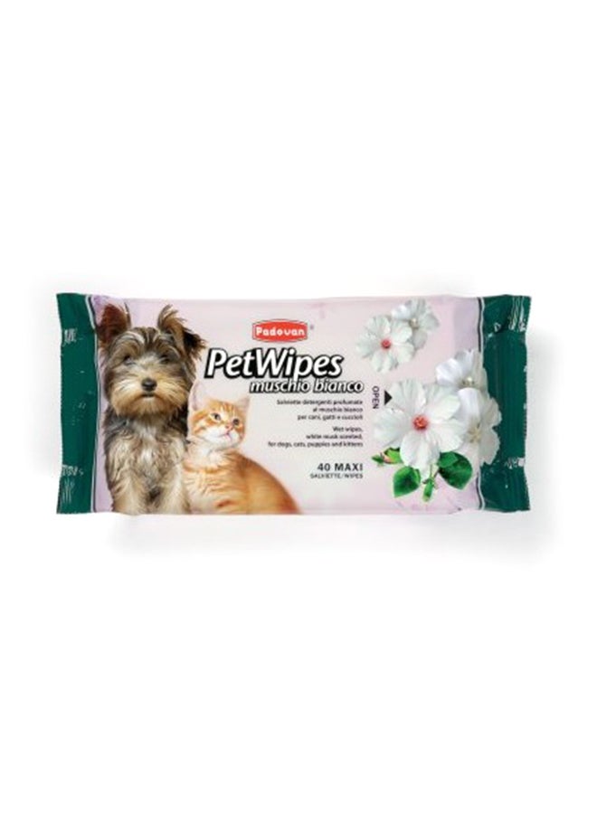 White Musk Scented Pet Wipes 40 Sheets