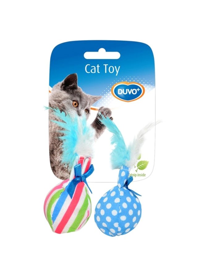 Assortment Balls With Feather Cat Toy Multicolour 14 X 8 X 4cm