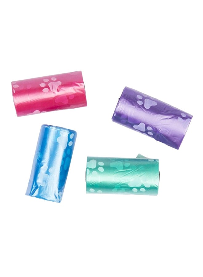 Duvo Dog Waste Bags Paws Made Of Plastic Multicolour 4X20 Piece