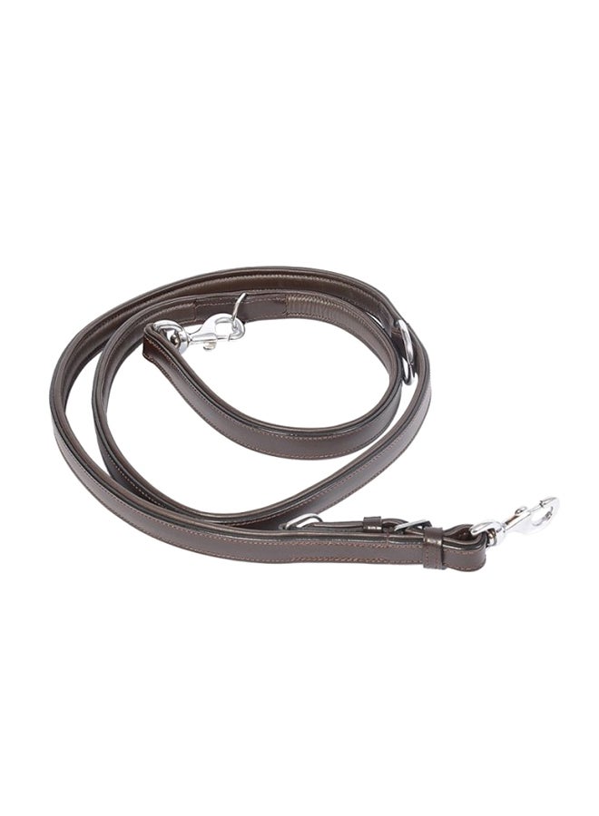 Duvo Metal Leather Duo Leash Dark Brown 100-200cm 