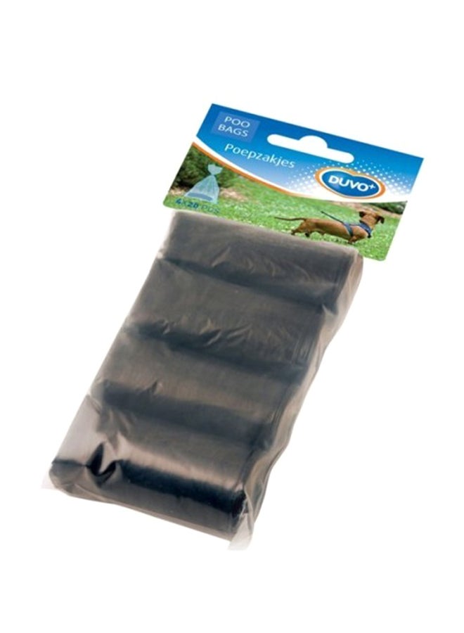 Duvo High Quality Plastic Material Poo Bags Rolls Black 4X20 Piece