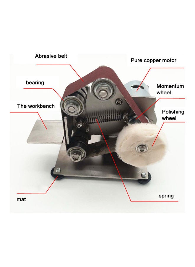 Multifunctional Mini Belt Sander Silver/Red  - Image 4