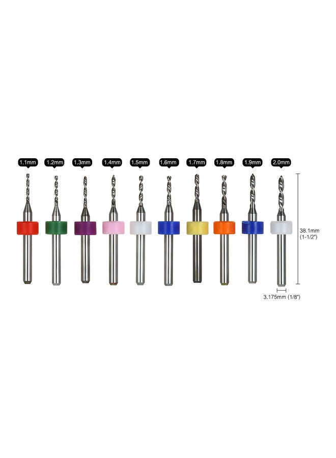 Generic - 10-Piece Tungsten Carbide Drill Bits Set Multicolour - Image 1