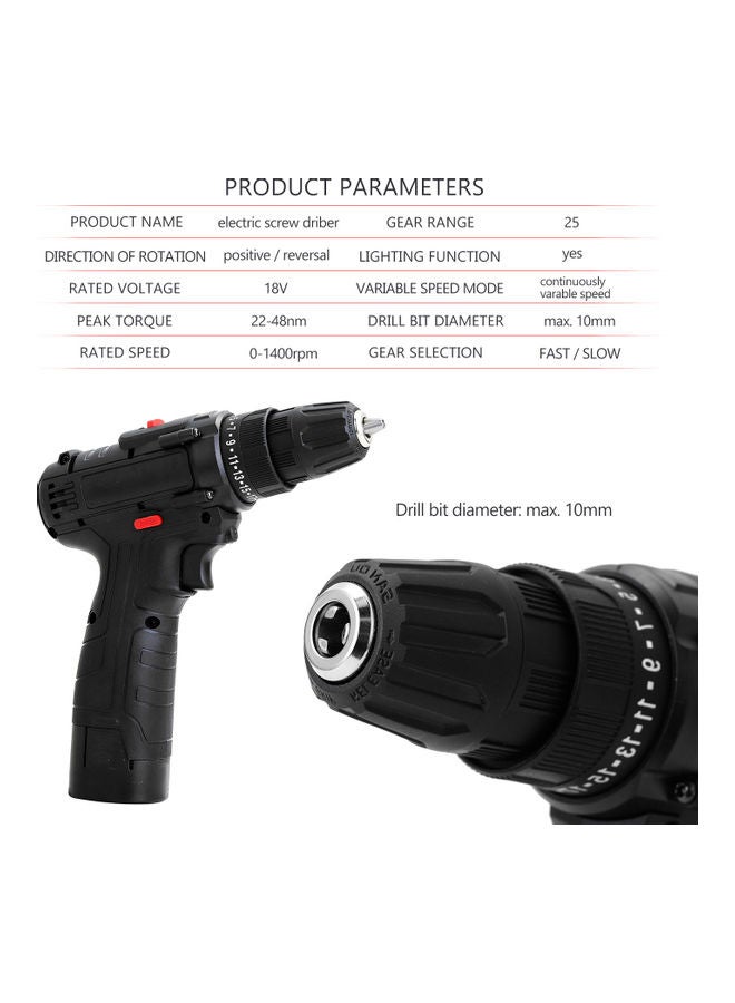 Generic Multifunctional Electric Drill Set Black/Silver/Red  - Image 5