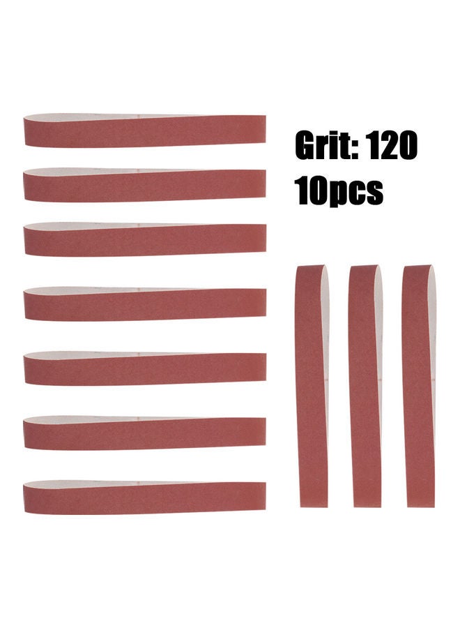 10-Piece Sanding Belt Set Red  - Image 1