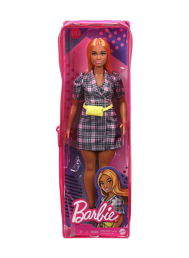 Barbie Fashion Doll With Puff Sleeve Plaid Blazer Dress - Image 1