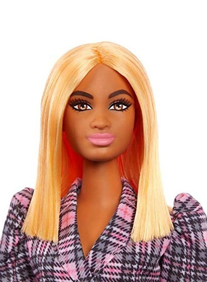 Barbie Fashion Doll With Puff Sleeve Plaid Blazer Dress - Image 5