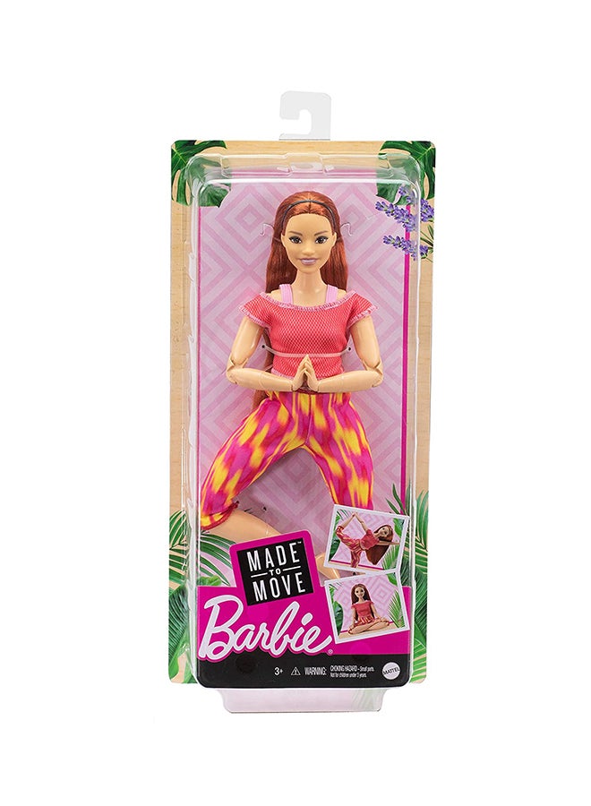 Barbie - Made To Move Doll With 22 Flexible Joints Long Straight Hair Wearing Athleisure-Wear 1.5 x 3.5 x 12cm - Image 1