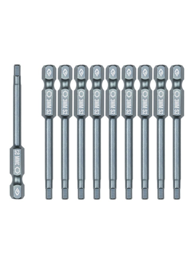 10-Piece Screwdriver Bit Set Silver - Image 1