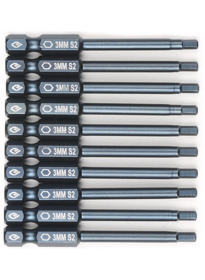 10-Piece Screwdriver Bit Set Silver - Image 2