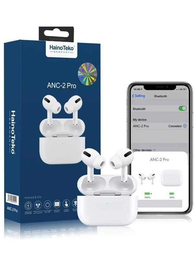 Haino Teko Anc-2 Pro Wireless Pods With Free Cover White - Image 4