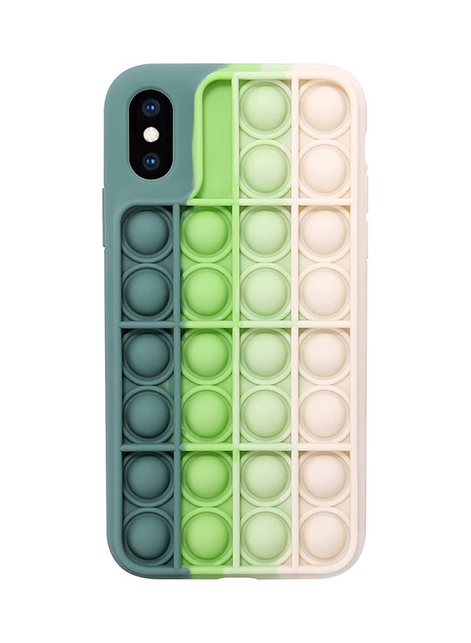 Captaintech Push Pop Bubble Silicone Case For iPhone X/iPhone XS Green/White - Image 1