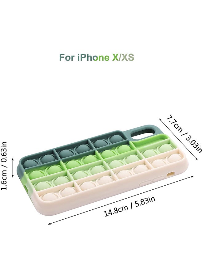 Captaintech Push Pop Bubble Silicone Case For iPhone X/iPhone XS Green/White - Image 2