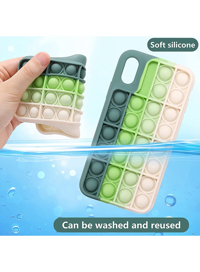 Captaintech Push Pop Bubble Silicone Case For iPhone X/iPhone XS Green/White - Image 4