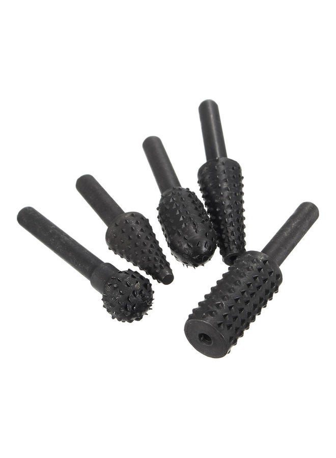 5-Piece  Drill Bits Rotary Burrs Black - Image 2