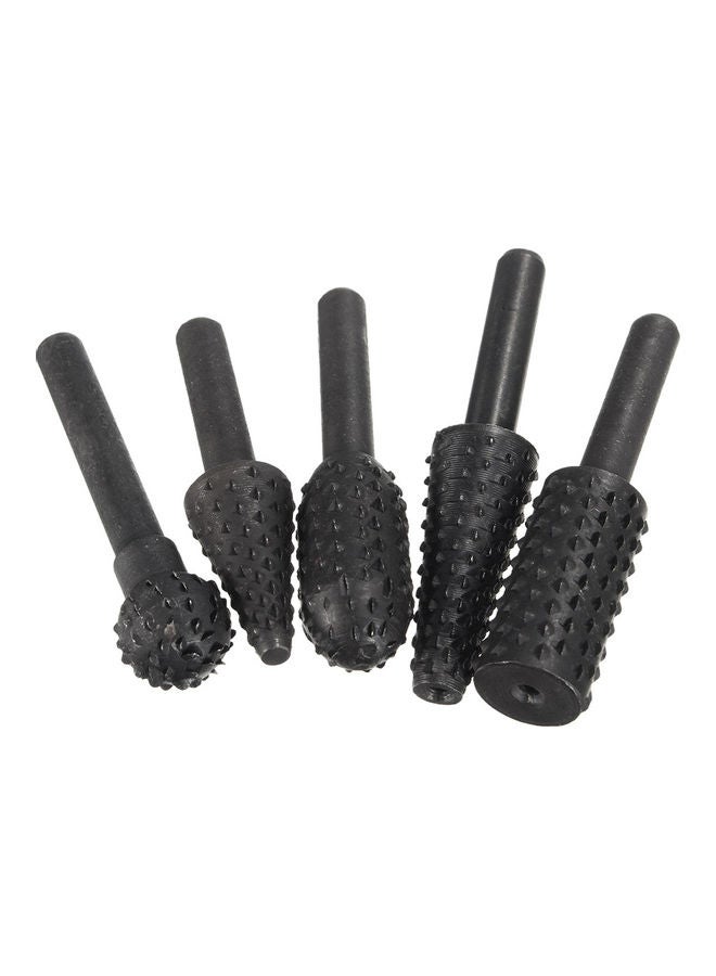 5-Piece  Drill Bits Rotary Burrs Black - Image 3