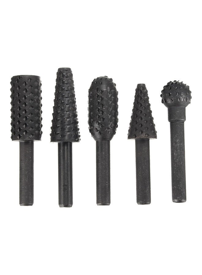 5-Piece  Drill Bits Rotary Burrs Black - Image 5